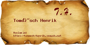 Tomásch Henrik névjegykártya